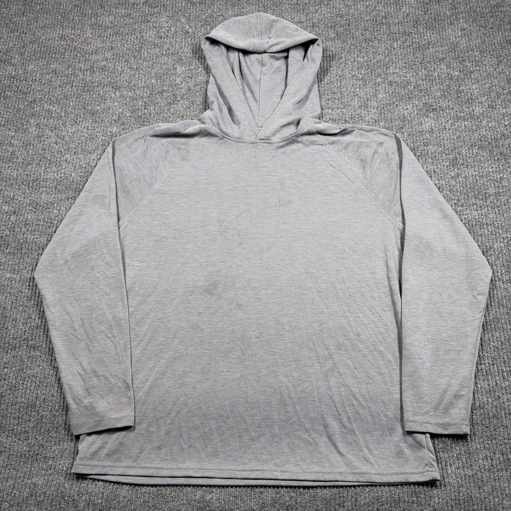 George Hoodie Mens XL Gray Long Sleeve Pullover Sweatshirt Heathered XL 46-48